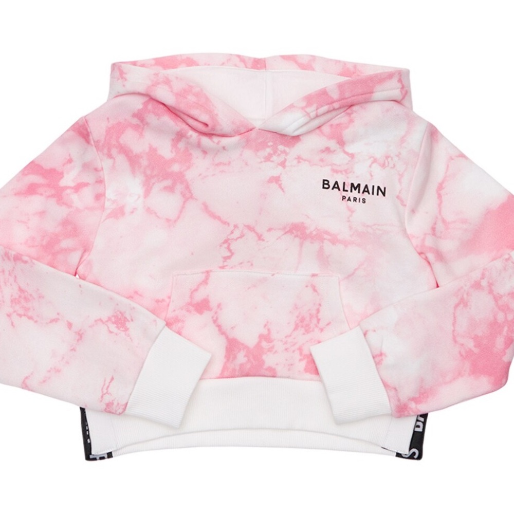 Balmain Pink and White Hoodie